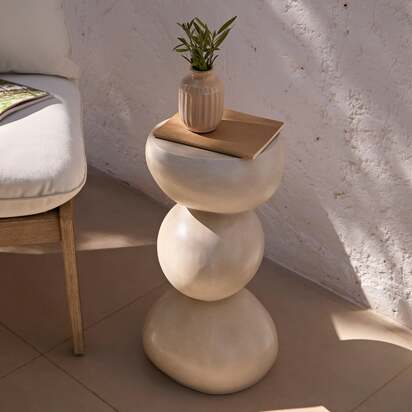 Alder 29cm Concrete Garden Side Table - Sand