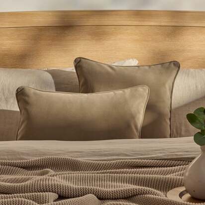 Alford 45x45cm Velvet Piped Edge Scatter Cushion Cover - Driftwood