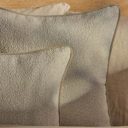 Elsham 45x45cm Scatter Cushion Cover - Light Beige Boucle with Clay Velvet Piping