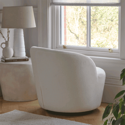 Sawyer 68cm Swivel Armchair - Oyster White