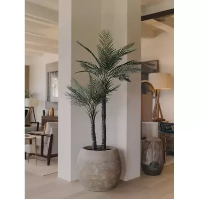 Vistafolia Outdoor Artificial Palma Gemela Palm Tree, 2.1m, Green Green | H210 x W106 x D80cm