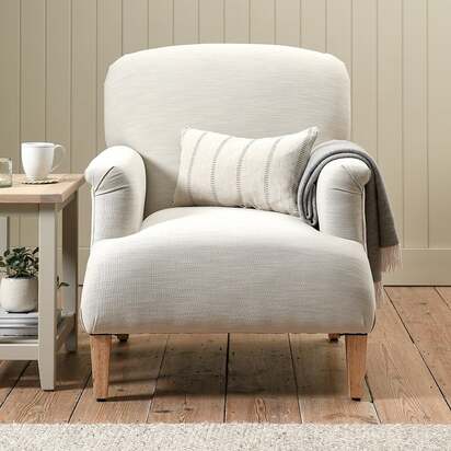 George - Armchair - Natural - Cotton Linen Weave - Express Delivery Sofas - The Cotswold Company