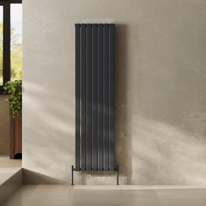 Toasty Radiance Anthracite Flat Double Panel Vertical Radiator - 1800 x 490mm