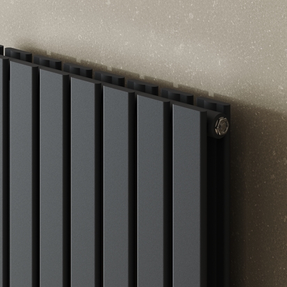 Toasty Radiance Anthracite Flat Double Panel Vertical Radiator - 1800 x 490mm