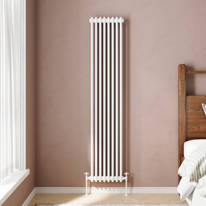 Toasty Ardleigh White Vertical 2 Column Radiator - 1800 x 380mm