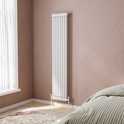 Toasty Ardleigh White Vertical 2 Column Radiator - 1800 x 380mm