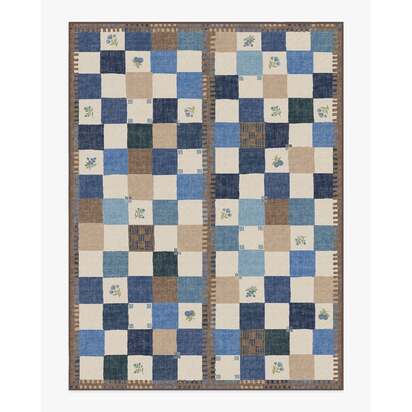 Stonefruit Blue Flatwoven Rug - 275 x 365 cm - Rug + Pad System