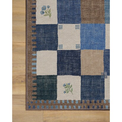 Stonefruit Blue Flatwoven Rug - 275 x 365 cm - Rug + Pad System