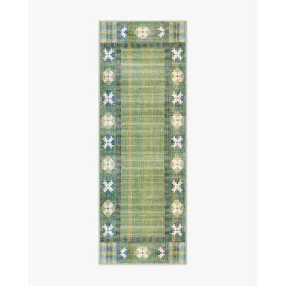 Rowley Green Flatwoven Rug - 75 x 215 cm - Rug + Cushioned Pad System
