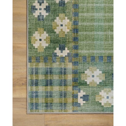 Rowley Green Flatwoven Rug - 90 x 150 cm - Rug + Pad System