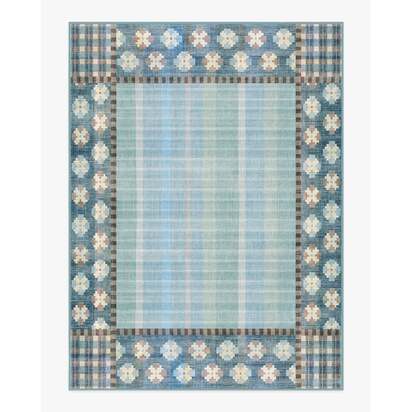 Rowley Blue Flatwoven Rug - 275 x 365 cm - Rug + Cushioned Pad System