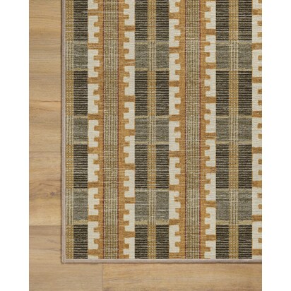 Olin Ochre Flatwoven Rug - 90 x 150 cm - Rug + Cushioned Pad System