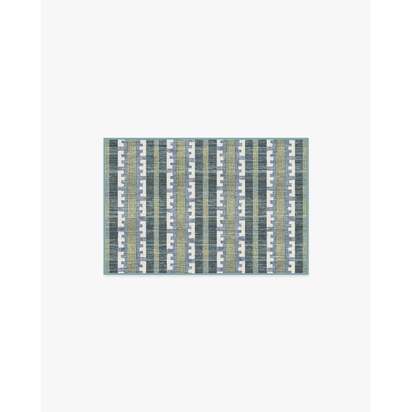 Olin Blue Flatwoven Rug - 60 x 90 cm - Rug + Cushioned Pad System
