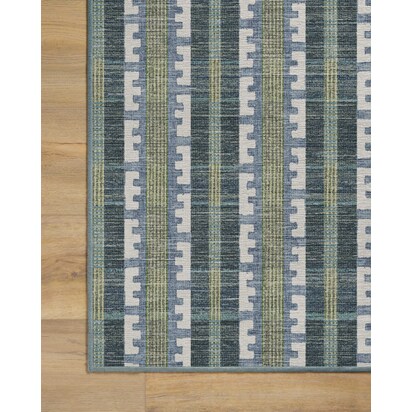 Olin Blue Flatwoven Rug - 75 x 305 cm - Rug + Pad System