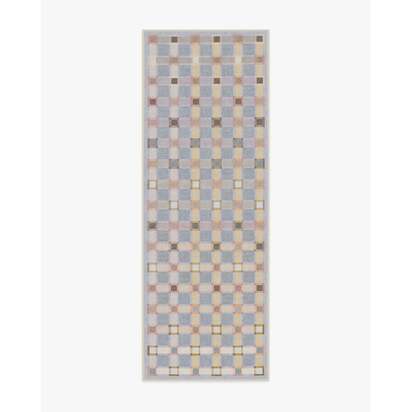 Maja Stone Blue Multicolour Flatwoven Rug - 75 x 215 cm - Rug + Pad System