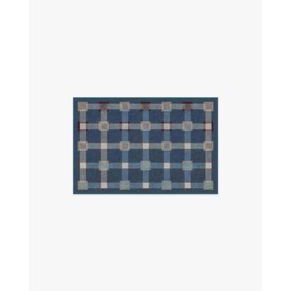 Maja Navy Multicolour Flatwoven Rug - 60 x 90 cm - Rug + Pad System