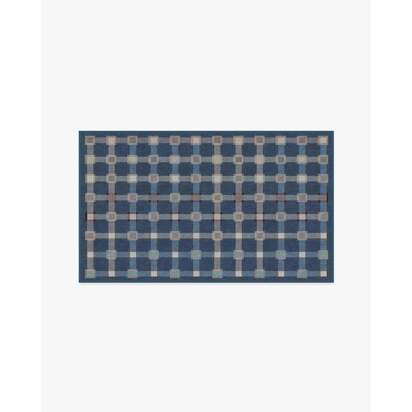 Maja Navy Multicolour Flatwoven Rug - 90 x 150 cm - Rug + Cushioned Pad System