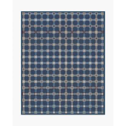 Maja Navy Multicolour Flatwoven Rug - 245 x 305 cm - Rug + Cushioned Pad System