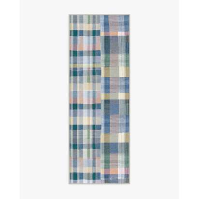 Linnea Slate Blue Multicolour Flatwoven Rug - 75 x 215 cm - Rug + Pad System