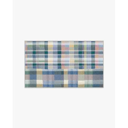 Linnea Slate Blue Multicolour Flatwoven Rug - 90 x 150 cm - Rug + Pad System