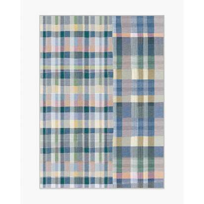 Linnea Slate Blue Multicolour Flatwoven Rug - 150 x 215 cm - Rug + Cushioned Pad System