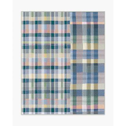 Linnea Slate Blue Multicolour Flatwoven Rug - 245 x 305 cm - Rug + Pad System