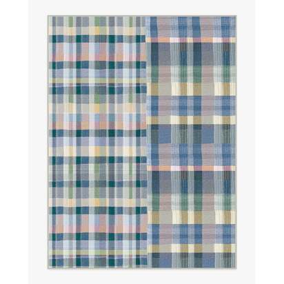 Linnea Slate Blue Multicolour Flatwoven Rug - 275 x 365 cm - Rug + Cushioned Pad System