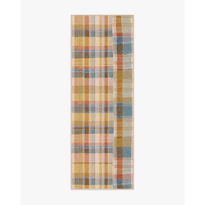 Linnea Ochre Multicolour Flatwoven Rug - 75 x 215 cm - Rug + Cushioned Pad System