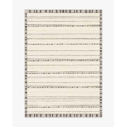 Hemma Cream & Charcoal Flatwoven Rug - 150 x 215 cm - Rug + Pad System