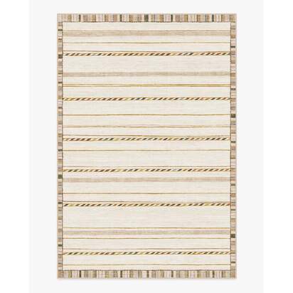 Hemma Cream & Brown Flatwoven Rug - 185 x 275 cm - Rug + Pad System