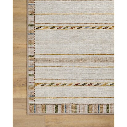 Hemma Cream & Brown Flatwoven Rug - 200 x 290 cm - Rug + Cushioned Pad System