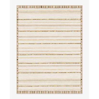 Hemma Cream & Brown Flatwoven Rug - 275 x 365 cm - Rug + Cushioned Pad System