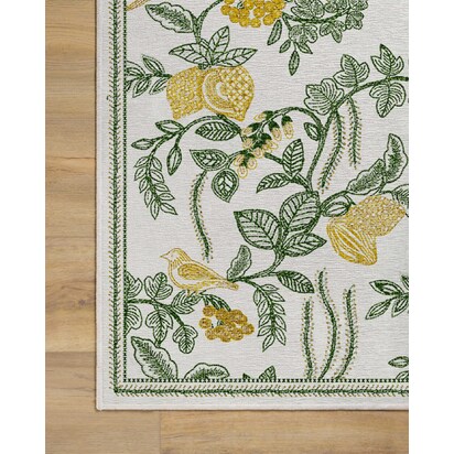 Heidi Green & Lemon Flatwoven Rug - 245 x 305 cm - Rug + Cushioned Pad System