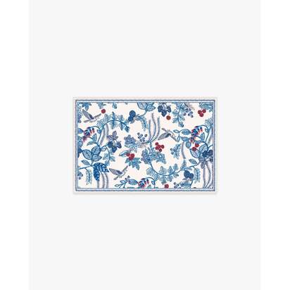 Heidi Blue & Cherry Flatwoven Rug - 60 x 90 cm - Rug + Cushioned Pad System