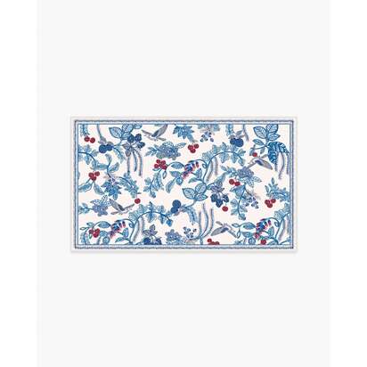 Heidi Blue & Cherry Flatwoven Rug - 90 x 150 cm - Rug + Pad System