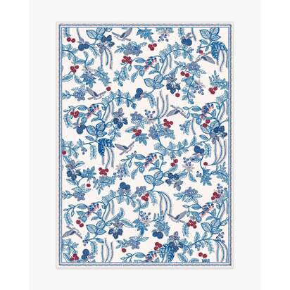 Heidi Blue & Cherry Flatwoven Rug - 150 x 215 cm - Rug + Cushioned Pad System
