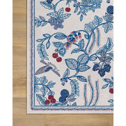 Heidi Blue & Cherry Flatwoven Rug - 275 x 365 cm - Rug + Pad System