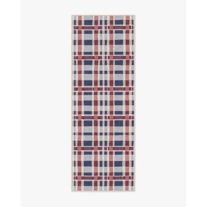 Finn Red & Blue Flatwoven Rug - 75 x 215 cm - Rug + Pad System