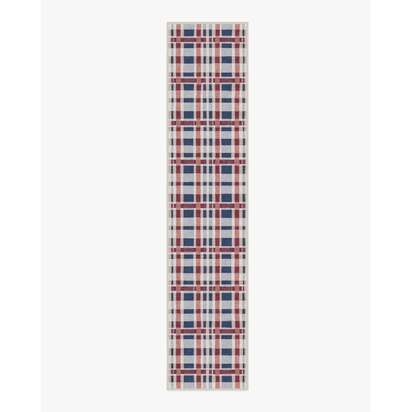 Finn Red & Blue Flatwoven Rug - 75 x 365 cm - Rug + Pad System