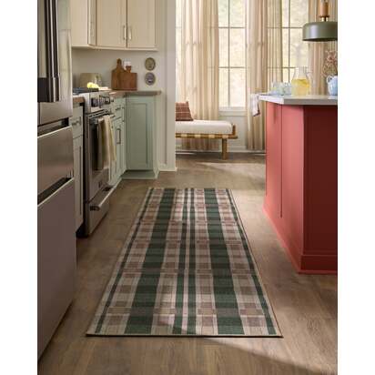 Finn Green Flatwoven Rug - 60 x 90 cm - Rug + Pad System