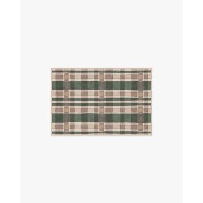 Finn Green Flatwoven Rug - 60 x 90 cm - Rug + Cushioned Pad System