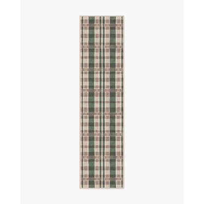Finn Green Flatwoven Rug - 75 x 305 cm - Rug + Cushioned Pad System
