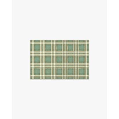 Birke Green Flatwoven Rug - 60 x 90 cm - Rug + Cushioned Pad System