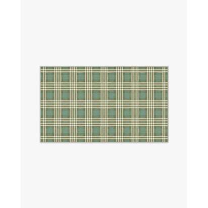 Birke Green Flatwoven Rug - 90 x 150 cm - Rug + Pad System