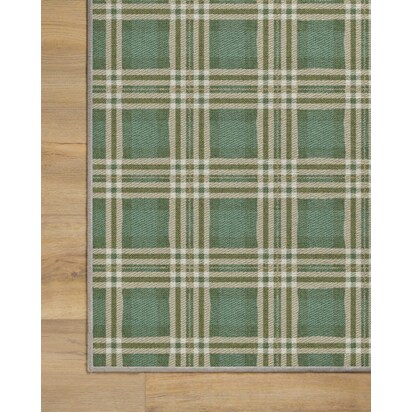 Birke Green Flatwoven Rug - 150 x 215 cm - Rug + Pad System
