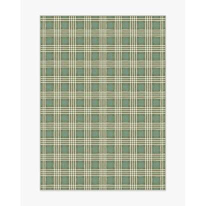 Birke Green Flatwoven Rug - 150 x 215 cm - Rug + Cushioned Pad System