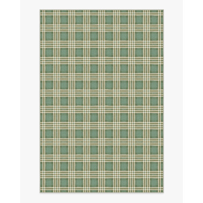 Birke Green Flatwoven Rug - 200 x 290 cm - Rug + Cushioned Pad System