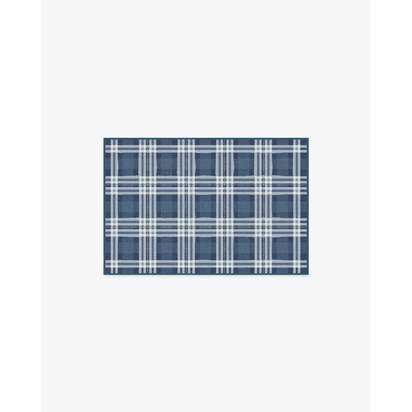 Birke Blue Flatwoven Rug - 60 x 90 cm - Rug + Cushioned Pad System