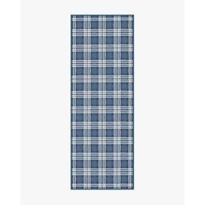 Birke Blue Flatwoven Rug - 75 x 215 cm - Rug + Cushioned Pad System