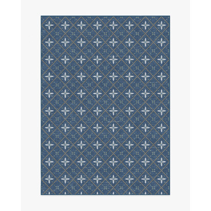 Alva Navy Flatwoven Rug - 150 x 215 cm - Rug + Pad System